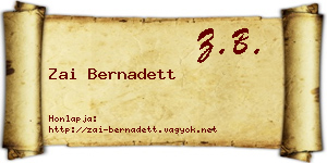 Zai Bernadett névjegykártya